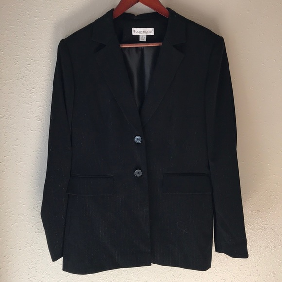 Black suit with sliver pin stripes. NWT - Picture 2 of 6